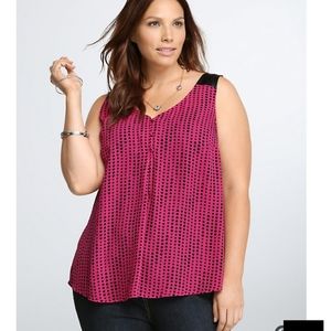 Torrid Heart top with faux leather trim